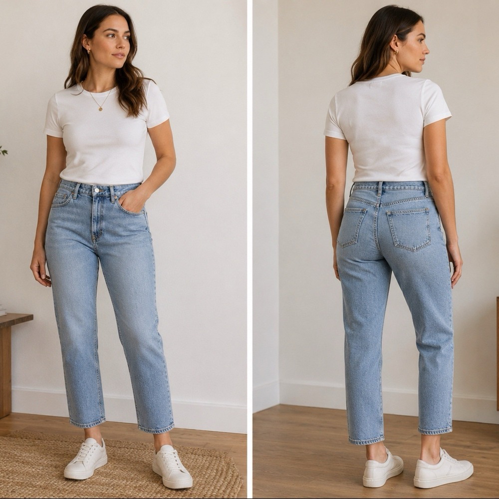Everlane The Curvy Cheeky Jean Size 29 Crop Organic Cotton Light Wash Denim